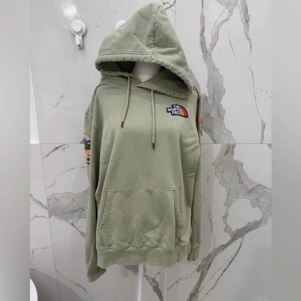 The North Face Novelty Patch Pullover Hoodie Sage Green Size L